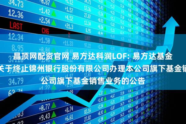 晶顶网配资官网 易方达科润LOF: 易方达基金管理有限公司关于终止锦州银行股份有限公司办理本公司旗下基金销售业务的公告