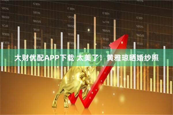 大财优配APP下载 太美了！黄雅琼晒婚纱照