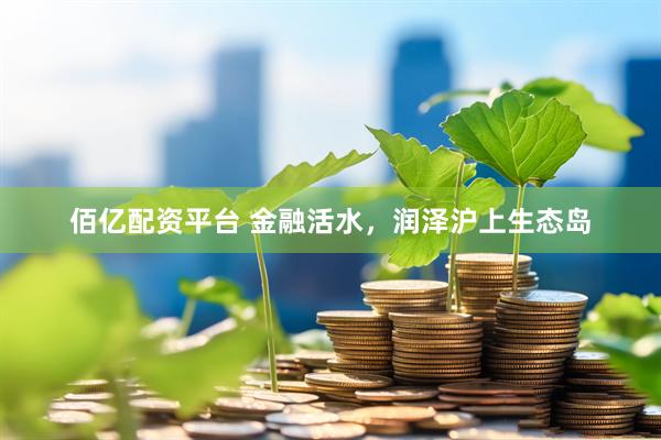 佰亿配资平台 金融活水，润泽沪上生态岛